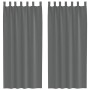 Cortinas de gasa con trabillas 2 uds gris oscuro 140x225 cm