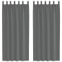 Cortinas de gasa con trabillas 2 uds gris oscuro 140x245 cm