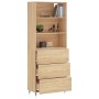 Aparador alto madera contrachapada color roble 69,5x34x180 cm de vidaXL, Aparadores - Ref: Foro24-3189360, Precio: 152,17 €, ...