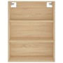 Aparador alto madera contrachapada color roble 69,5x34x180 cm