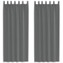 Cortinas de gasa con trabillas 2 uds gris oscuro 140x260 cm
