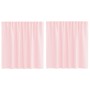 Cortinas de gasa con trabillas 2 uds rosa claro 140x140 cm