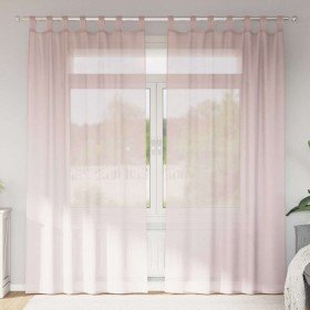 Cortinas de gasa con trabillas 2 uds rosa claro 140x245 cm Cortinas de gasa con trabillas 2 uds rosa claro 140x245 cm