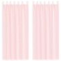 Cortinas de gasa con trabillas 2 uds rosa claro 140x245 cm