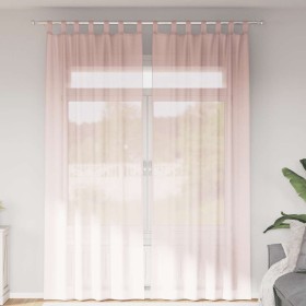 Cortinas de gasa con trabillas 2 uds rosa claro 140x260 cm Cortinas de gasa con trabillas 2 uds rosa claro 140x260 cm