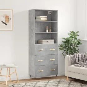 Concrete gray plywood tall sideboard 69.5x34x180 cm by vidaXL, Sideboards - Ref: Foro24-3189361, Price: 141,85 €, Discount: %