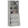Aparador alto madera contrachapada gris hormigón 69,5x34x180 cm de vidaXL, Aparadores - Ref: Foro24-3189361, Precio: 150,49 €...
