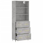 Aparador alto madera contrachapada gris hormigón 69,5x34x180 cm de vidaXL, Aparadores - Ref: Foro24-3189361, Precio: 150,49 €...