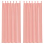 Cortinas de gasa con trabillas 2 uds rosa 140x245 cm