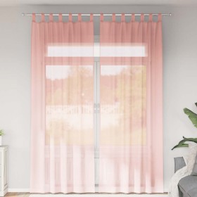 Cortinas de gasa con trabillas 2 uds rosa 140x260 cm Cortinas de gasa con trabillas 2 uds rosa 140x260 cm