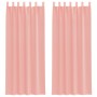 Cortinas de gasa con trabillas 2 uds rosa 140x260 cm