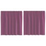 Cortinas de gasa con trabillas 2 uds morado 140x140 cm