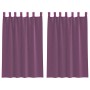 Cortinas de gasa con trabillas 2 uds morado 140x175 cm