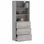 Aparador alto madera contrachapada gris sonoma 69,5x34x180 cm by vidaXL, Sideboards - Ref: Foro24-3189371, Price: 150,17 €, D...