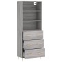 Aparador alto madera contrachapada gris sonoma 69,5x34x180 cm de vidaXL, Aparadores - Ref: Foro24-3189371, Precio: 161,22 €