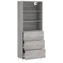 Aparador alto madera contrachapada gris sonoma 69,5x34x180 cm by vidaXL, Sideboards - Ref: Foro24-3189371, Price: 150,17 €, D...