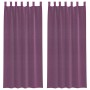 Cortinas de gasa con trabillas 2 uds morado 140x225 cm