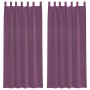 Cortinas de gasa con trabillas 2 uds morado 140x245 cm
