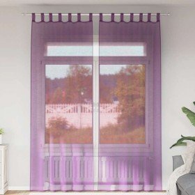 Cortinas de gasa con trabillas 2 uds morado 140x260 cm Cortinas de gasa con trabillas 2 uds morado 140x260 cm