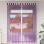 Cortinas de gasa con trabillas 2 uds morado 140x260 cm
