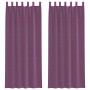 Cortinas de gasa con trabillas 2 uds morado 140x260 cm