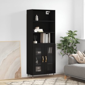 Aparador alto madera contrachapada negro 69,5x34x180 cm de vidaXL, Aparadores - Ref: Foro24-3189294, Precio: 156,62 €, Descue...