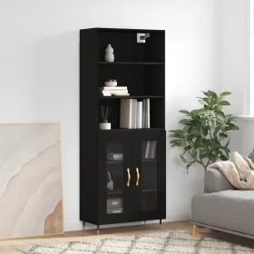 Tall black plywood sideboard 69.5x34x180 cm by vidaXL, Sideboards - Ref: Foro24-3189294, Price: 145,08 €, Discount: %