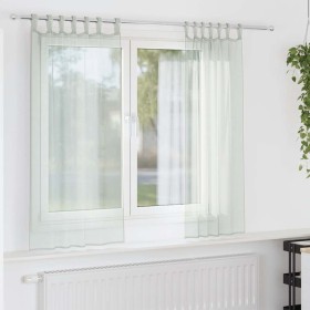 Cortinas de gasa con trabillas 2 uds gris claro 140x175 cm Cortinas de gasa con trabillas 2 uds gris claro 140x175 cm