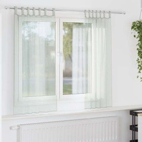 Cortinas de gasa con trabillas 2 uds gris claro 140x175 cm Cortinas de gasa con trabillas 2 uds gris claro 140x175 cm
