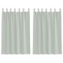 Cortinas de gasa con trabillas 2 uds gris claro 140x175 cm