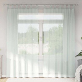 Cortinas de gasa con trabillas 2 uds gris claro 140x245 cm Cortinas de gasa con trabillas 2 uds gris claro 140x245 cm