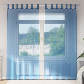 Cortinas de gasa con trabillas 2 uds azul real 140x245 cm Cortinas de gasa con trabillas 2 uds azul real 140x245 cm