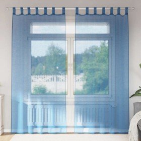 Cortinas de gasa con trabillas 2 uds azul real 140x245 cm Cortinas de gasa con trabillas 2 uds azul real 140x245 cm