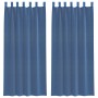 Cortinas de gasa con trabillas 2 uds azul real 140x245 cm
