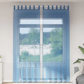 Cortinas de gasa con trabillas 2 uds azul real 140x260 cm Cortinas de gasa con trabillas 2 uds azul real 140x260 cm