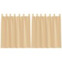 Cortinas de gasa con trabillas 2 uds arena 140x140 cm