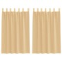 Cortinas de gasa con trabillas 2 uds arena 140x175 cm