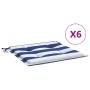 Cojines silla jardín 6 uds tela a rayas azul y blanco 40x40x3cm by vidaXL, Cushions for chairs and sofas - Ref: Foro24-361013...