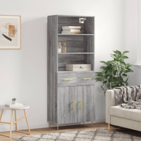 Hohes Sideboard aus sonomagrauem Sperrholz, 69,5 x 34 x 180 cm von vidaXL, Sideboards - Ref: Foro24-3200511, Preis: 140,87 €,...