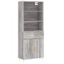 Aparador alto madera contrachapada gris sonoma 69,5x34x180 cm de vidaXL, Aparadores - Ref: Foro24-3200511, Precio: 140,35 €, ...