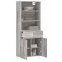 Aparador alto madera contrachapada gris sonoma 69,5x34x180 cm de vidaXL, Aparadores - Ref: Foro24-3200511, Precio: 138,07 €, ...
