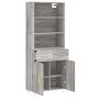 Aparador alto madera contrachapada gris sonoma 69,5x34x180 cm de vidaXL, Aparadores - Ref: Foro24-3200511, Precio: 138,07 €, ...