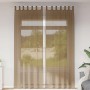 Cortinas de gasa con trabillas 2 uds marrón claro 140x260 cm