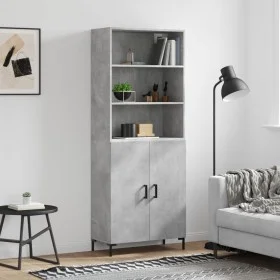 Aparador alto madera contrachapada gris hormigón 69,5x34x180 cm von vidaXL, Sideboards - Ref: Foro24-3189257, Preis: 124,65 €...