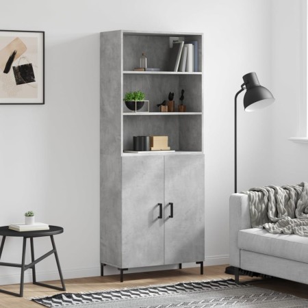 Aparador alto madera contrachapada gris hormigón 69,5x34x180 cm by vidaXL, Sideboards - Ref: Foro24-3189257, Price: 128,22 €,...