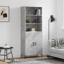 Aparador alto madera contrachapada gris hormigón 69,5x34x180 cm de vidaXL, Aparadores - Ref: Foro24-3189257, Precio: 124,34 €...