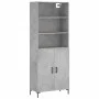 Aparador alto madera contrachapada gris hormigón 69,5x34x180 cm de vidaXL, Aparadores - Ref: Foro24-3189257, Precio: 124,34 €...