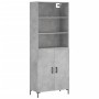 Aparador alto madera contrachapada gris hormigón 69,5x34x180 cm by vidaXL, Sideboards - Ref: Foro24-3189257, Price: 128,22 €,...
