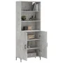 Aparador alto madera contrachapada gris hormigón 69,5x34x180 cm de vidaXL, Aparadores - Ref: Foro24-3189257, Precio: 124,34 €...