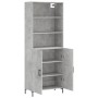 Aparador alto madera contrachapada gris hormigón 69,5x34x180 cm by vidaXL, Sideboards - Ref: Foro24-3189257, Price: 128,22 €,...